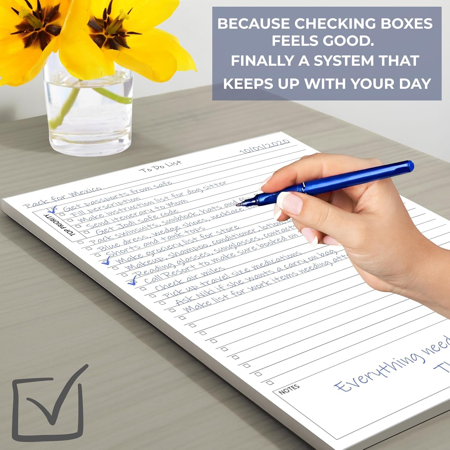 TO DO List Planner Notepad, 50 Page Planning Pad. Undated Todo Checklist W/Priority & Note Sections. Organize & Track Projects, Clients or Daily Tasks. 8.5 X 11, A4 Sheets.