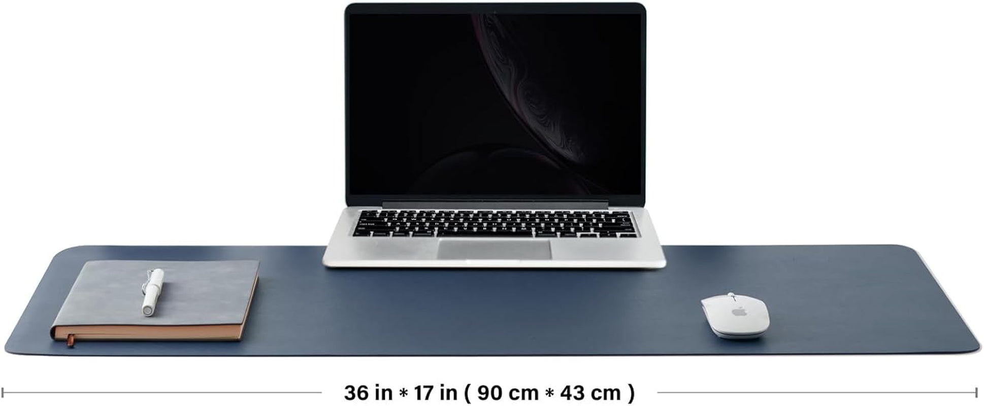 Cork Desk Mat - Dual-Sided Desk Pad for Office and Home - Desk Organization and Accessories - Ideal for Large Mouse Pad and Desk Mats on Top of Desks(Dark Blue,36"X 17")