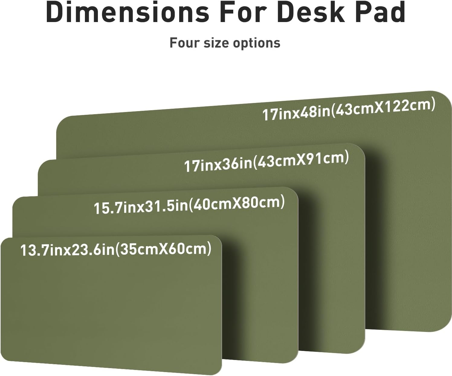 Leather Desk Pad Protector,Mouse Pad,Office Desk Mat, Non-Slip PU Leather Desk Blotter,Laptop Desk Pad,Waterproof Desk Writing Pad for Office and Home (31.5" X 15.7",Olive Green)